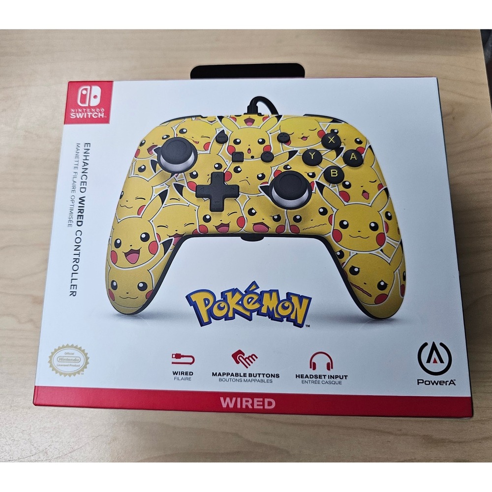 PowerA Nintendo Switch Enhanced Wired Controller Pikachu Moods Pokemon Yellow